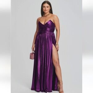 Retrofete Waldorf Dress in Purple Metallic Size XL Strapless NWT Maxi